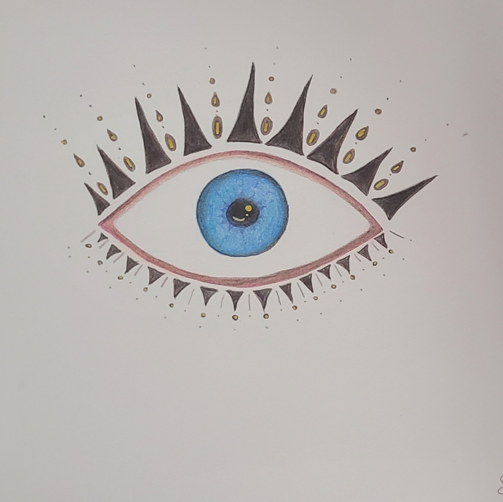 Original Evil Eye Drawing (One of a kind) unframed